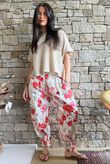 Daughter Of Ibiza Cabbage Rose Bloomer Pant Scarlet